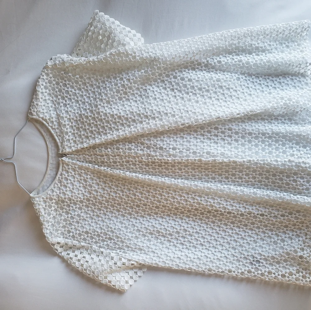 Tory Burch White Eyelet Short Sleeve Top
